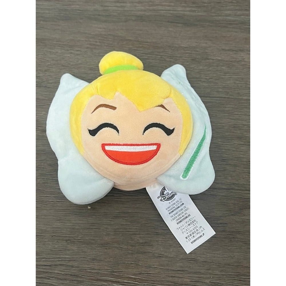 Disney Store Tinker Bell Emoji Plush Double Sided Fairy Peter Pan Stuffed Toy